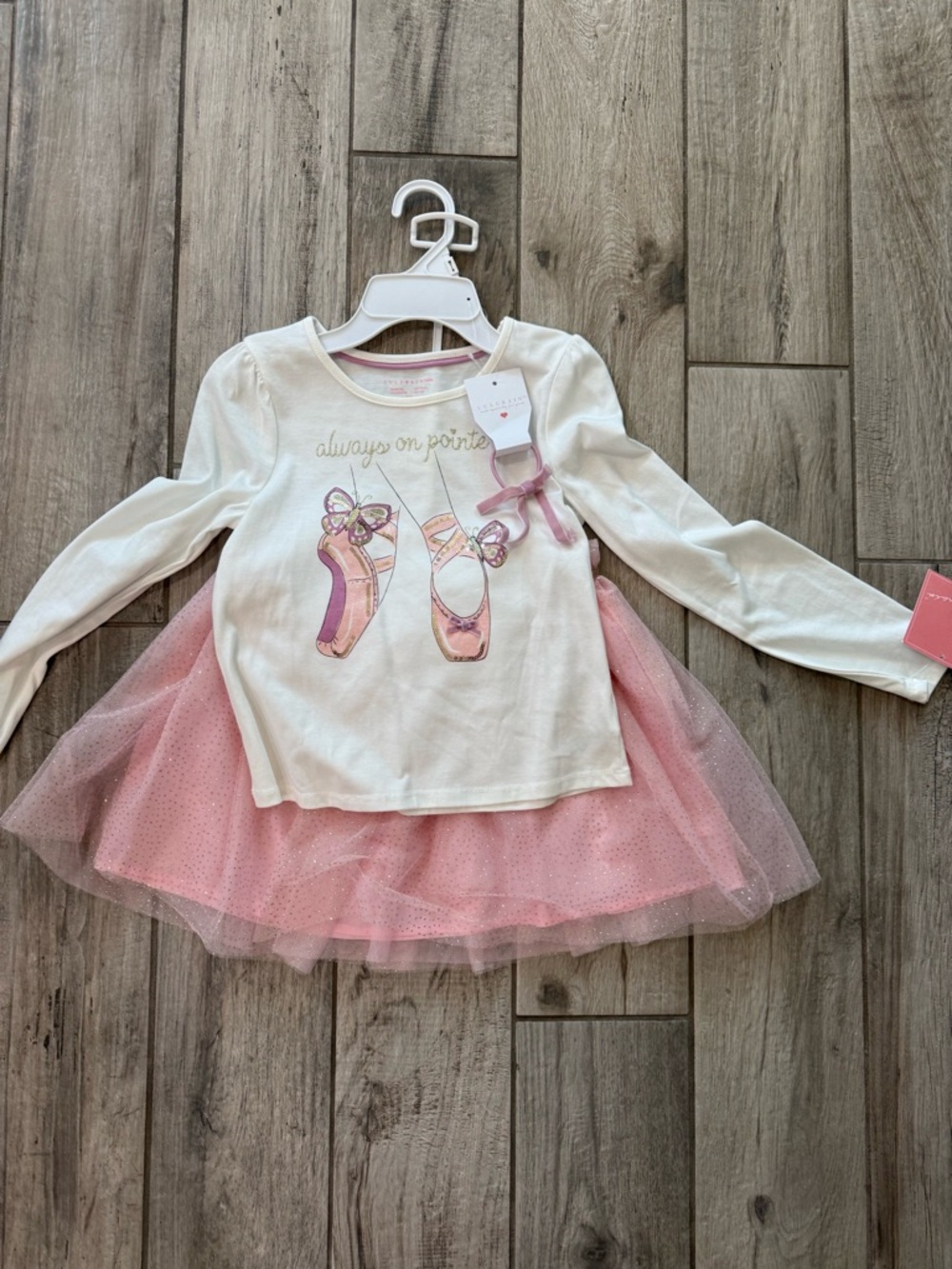 Girls Pink Tutu Ballet Top - skirt set